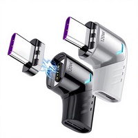 Adaptateur de câble magnétique USB Type-C 6A 120W à angle droit avec gaine en PVC et blindage tressé pour iPad Pro Macbook 2019/2018 - Alliage d'aluminium