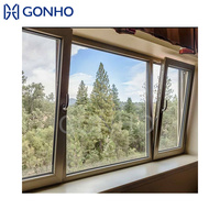 GONHO Cadre en aluminium traditionnel Stores intérieurs en verre à double trempe Verre en aluminium noir Tourner et Tuilt Operator Windows
