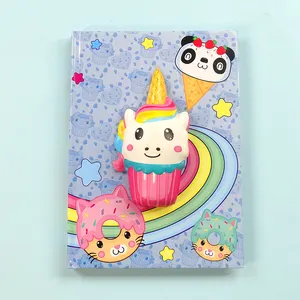 Novelty Squishy glitter Color ice cream notebook hardcover A5 size new diary kids gifts school suppliers