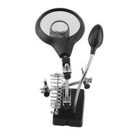 Loupe LED de réparation électronique industrielle, en acier inoxydable avec support de PCB et support de soudage 2.5X,7.5X,10X