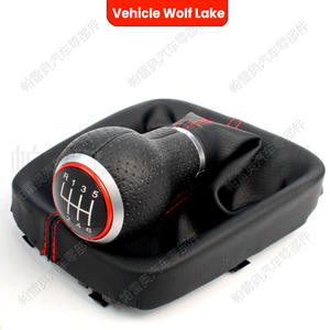 Poignée de levier de vitesse en cuir Pareo, 6 vitesses, pour Audi A4 B6 2002-2009 Volkswagen Golf 5, design ergonomique - Product Image 4