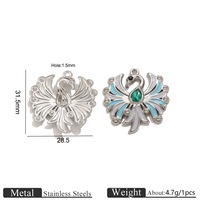 Pendentif Cygne Vintage P479 en Acier Inoxydable Plaqué Or 18K avec Émail et Zircon Cubique, Étanche et Anti-ternissement, Bijou DIY Tendance