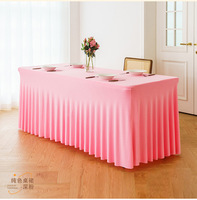 Housse de table élastique transfrontalière 8FT pour mariage, banquet, hôtel, fête, conférence, jupe de table