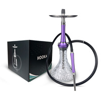 Chicha Électrique en Verre de Gros, Narguilé Portable en Acier Inoxydable, Kit de Chicha Électronique de Luxe