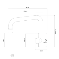 Robinet de cuisine moderne en acier inoxydable à installer sous fenêtre, modèle 331218-CR (Napoli), fabriqué en Italie