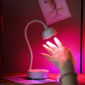 Lámpara de uñas UV de almacenamiento eléctrico USB portátil de flor de loto ajustable para esmalte de uñas de gel - Product Image 1