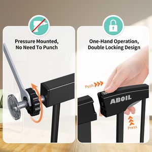 Сверхширокая дверца для животных из углеродистой стали с автоматическим закрыванием, крепление без сверления, для лестниц и туалетов - Product Image 3