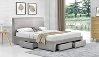 Lit en tissu rembourré au design moderne et simple avec cadre de lit de rangement à quatre tiroirs Willsoon