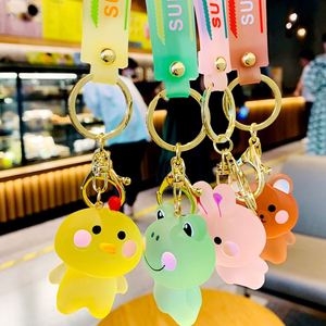 Resin Cute Animal Resin Key <b>Ring</b> Crystal Blush Animal Keychains Cute Solid Color Resin Cute <b>Frog</b> Rabbit Keychain Accessories - Product Image 3