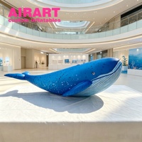 Ballon gonflable en forme de baleine bleue pour décoration d'événements marins, ballon gonflable en forme de poisson bleu pour décoration suspendue
