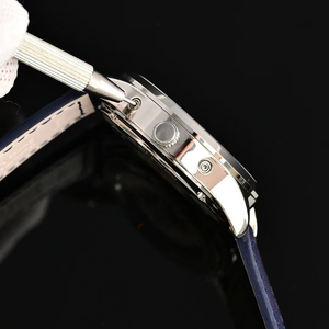 Reloj de Pulsera Profesional Mecánico Automático de Alta Calidad con Caja de Acero Plateado, Triple Fecha, Esfera Azul y Diseño Celestial Lunar para Hombre - Product Image 5