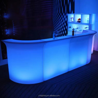 Meuble de comptoir de bar portable en plastique avec Led/barre mobile à Led droite comptoir de bar moderne étanche à vendre