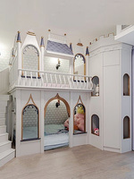 Lit superposé bohème, lit château de princesse, lit cachette secrète avec escalier courbé, lit superposé blanc personnalisé pour chambre de filles, style européen