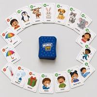 Jeu de cartes sonores personnalisé pour enfants - Portable, en papier d'art 300 g/m², pour fêtes en famille, adapté à la logopédie, logo OEM, MOQ 200, boîte en papier