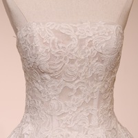 2-in-1 Brautkleid Trägerlos Abnehmbarer Satin-Überrock Spitze Perlen Rüschen Übergröße Brautkleid Maßanfertigung Großhandel