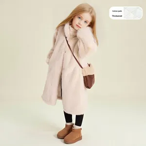 <span class=keywords><strong>Cappotto</strong></span> Lungo in Ecopelliccia con Motivo a Quadri Stile Britannico per Ragazze, Chiusura a Bottoni, Imbottito e Caldo per l'Inverno - Product Image 5