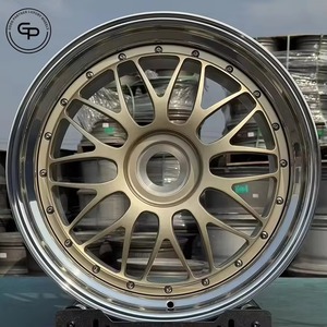 Sporty Gold Multi Spoke Two Piece Forged Aluminium Alloy Rim With Matching Center Cap Universal Fit Passenger <b>Car</b> Wheel - Product Image 5