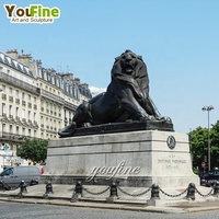 Figurine de jardin lion en bronze, modèle vintage de lion en forme d'animaux, sculpture d'extérieur, à vendre