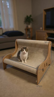 Planche à gratter pour chat en sisal, durable, grande, intégrée au canapé inclinable, respirante, chaude, adaptée à toutes les saisons, hamac en bois pour chat