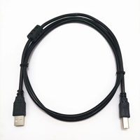Câble de données USB 2.0 en cuivre noir à tête carrée, connecteurs USB A vers B pour imprimante