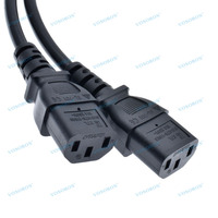 Cable de Extensión Divisor en Y para PDU UPS, IEC320 2 en 1, C14 Macho a Doble IEC 320 C13 Hembra para Monitor de Computadora e Impresora