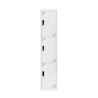 Armoire de rangement en acier à 3 portes, structure KD, pour salle de sport, école, dortoir, antirouille, écologique