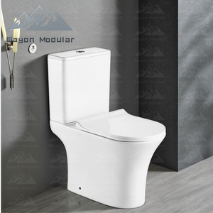 WC en céramique blanc moderne Wayon, sans bride, double chasse d'eau, design entièrement encadré, siège à fermeture douce, modèle de maison préfabriquée WW-ZBQ - Product Image 1