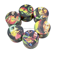 2.5 pouces 4 pièces One Stop vente en gros accessoires pour fumeurs broyeur d'herbes boutique de fumée Bob Design broyeur tabac Logo personnalisé broyeur