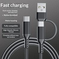 Câble de charge rapide 2-en-1 USB-A vers Type-C en nylon tressé pour téléphone