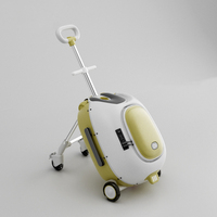 Valise de voyage pour enfant JX Kids Ride, bagage à main, poussette avec roulettes pivotantes pour bébé, en matériau PC
