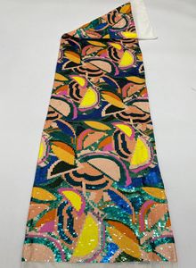 Đàn hồi lưới đầy màu sắc <span class=keywords><strong>sequin</strong></span> thêu cao cấp váy đính cườm vải ren - Product Image 6