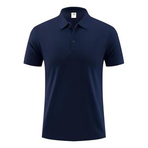 เสื้อโปโลแขนสั้นสีดำสำหรับผู้ชาย ผ้าโพลีเอสเตอร์ถัก 100% ระบายอากาศได้ดี สวมใส่สบาย สีพื้น ทรงปกติ ดีไซน์กระดุม - Product Image 4