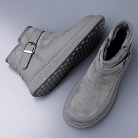 Chaussures montantes pour hommes, tendance, chaudes, respirantes, lumineuses, antidérapantes, en tissu de coton intemporel, doublées polaire