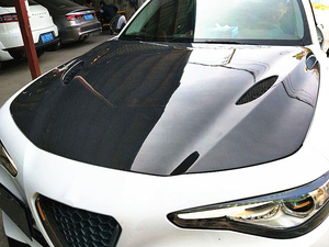 Cofano Motore Auto QV in Fibra di Carbonio per <span class=keywords><strong>Alfa</strong></span> <span class=keywords><strong>Romeo</strong></span> Giulia Quadrifoglio Verde Berlina 4 Porte 2017-2020 - Product Image 5