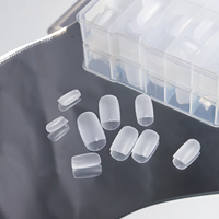 15 Tailles de Faux Ongles en Gel Souple Mat X, Courts, Amande, Cercueil, Carrés, Couverture Complète, pour Débutants