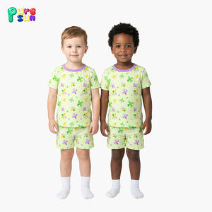 Pyjama pour garçons Puresun 100% coton biologique, manches courtes, imprimé, robe de nuit pour enfants, viscose de bambou, pyjama personnalisé pour garçons - Product Image 1