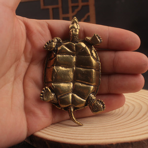 Adorno de tortuga de larga vida útil de latón macizo, decoración Feng Shui para sala de estar, regalo de Año Nuevo Chino - Product Image 3