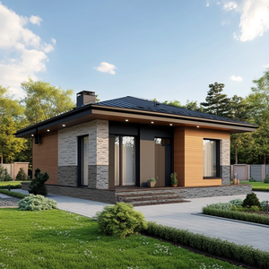 Papan semen serat Travertine marmer dipoles Modern pelapis dinding untuk vila - Product Image 5