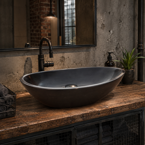 Poulars Wholesale Luxury Wall-mounted Natural Stone Man Made Pedestal <b>Hand</b> <b>Washing</b> Sink Ink Jade Marble Stone Basin - Product Image 5