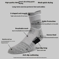 Chaussettes de basketball professionnelles à tube long, chaussettes de sport rembourrées, absorption des chocs à la cheville haute