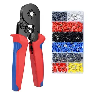 Kit alat Crimping kawat Set tang Crimping Kit alat Crimping Ferrule dengan terminal kawat 1200 buah