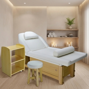 <span class=keywords><strong>Bali</strong></span> Moderne 106 # Table De Massage Du Visage En Bois Massif Confortable En Cuir Synthétique pour Hôtel Spa Salons Maison <span class=keywords><strong>Salon</strong></span> Traitements - Product Image 3