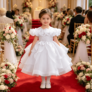 Abito da Cerimonia per Bambina con <span class=keywords><strong>Paillettes</strong></span> e Tulle, <span class=keywords><strong>Vestito</strong></span> da Battesimo, Abito da Damigella per Matrimonio, <span class=keywords><strong>Vestito</strong></span> da Principessa - Product Image 1