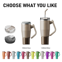 Gobelet personnalisé 40 oz en acier inoxydable isolé sous vide tasse de voyage en métal tasse à café 40 oz gobelet avec poignée
