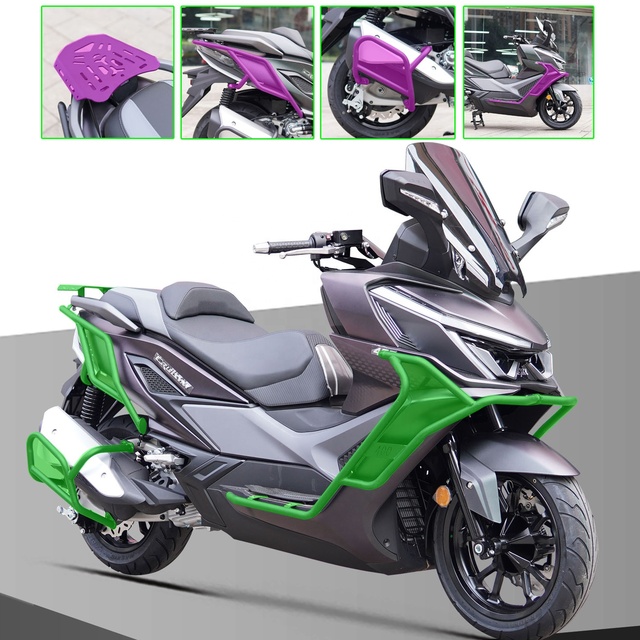 SYM Cruiser 400 Modified Accessories  Front Rear Bars with Anti-Fall Tailstock Exhaust Bar New Condition