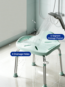 Foldable &amp; Lightweight Modern Aluminum <strong>Shower</strong> <strong>Chair</strong> with Backrest-Safe Bathroom Bathing Solution for Seniors and Family - Product Image 6