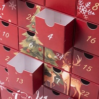 Boîte de calendrier de l'avent de Noël personnalisée de qualité supérieure avec 24 tiroirs, boîte cadeau vide en carton pour compte à rebours, pour échantillons de parfums et cosmétiques