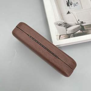 Fabrika toptan özel Logo sert koruyucu kılıf için optik güneş gözlüğü gözlük ahşap tahıl PU deri kağıt kutuları - Product Image 3