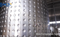 Cuve de fermentation de vin en acier inoxydable à double enveloppe de 1000 à 2000 litres pour vignoble