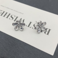 Nouvelles boucles d'oreilles à la mode imperméables et colorées goutte d'eau Zircon fleur Design avec placage à l'or bijoux de mode